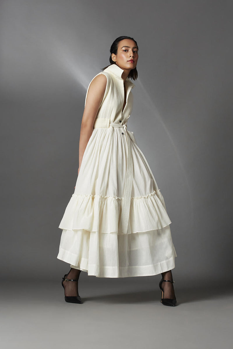 Summer Dress-White cotton by Chola in white color for women Worldwide