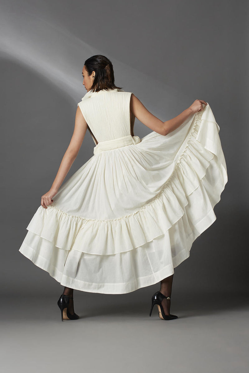 Summer Dress-White cotton by Chola in white color for women Worldwide