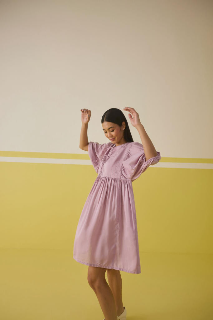 Sun Garden Lyocell Dress by SUI in pink color for women Worldwide