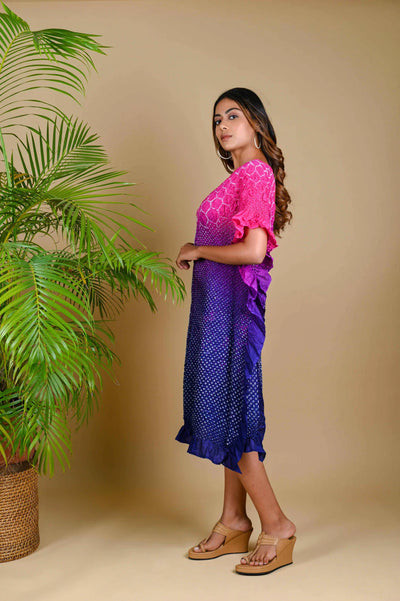 SUNFLOWER KAFTAN-PINK PURPLE SHADED