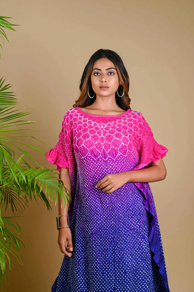 SUNFLOWER KAFTAN-PINK PURPLE SHADED