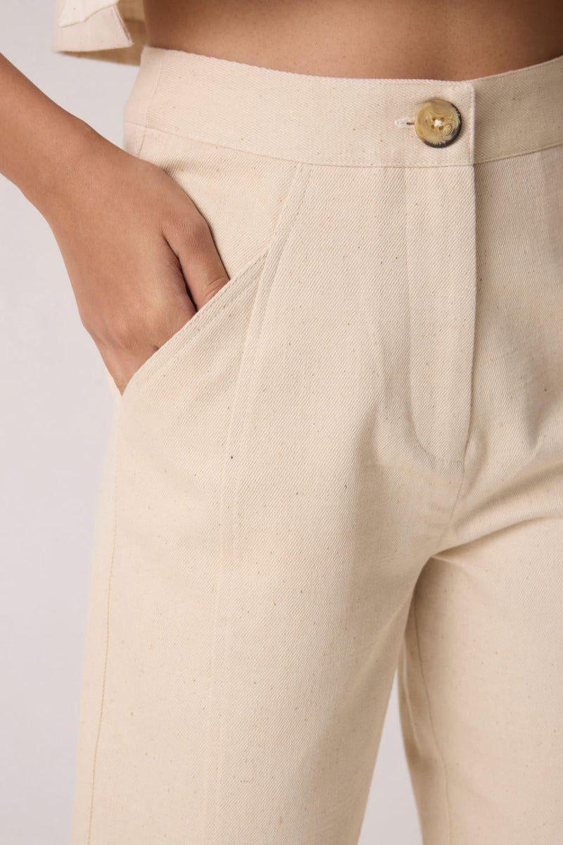 Sunisa Off White Denim Pants cotton by The Summer House for women Worldwide