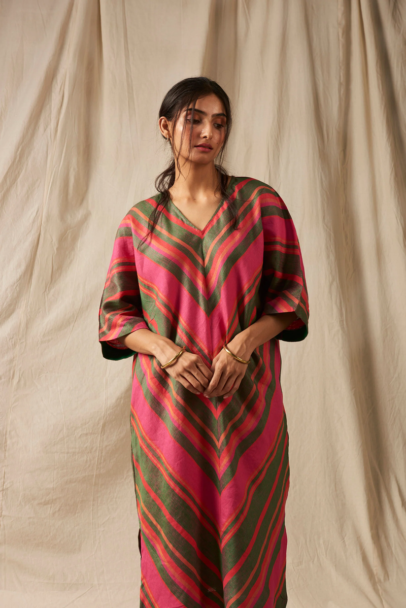 Surekha Linen Dolman Kurta Set linen by Saphed in multi color for women Worldwide