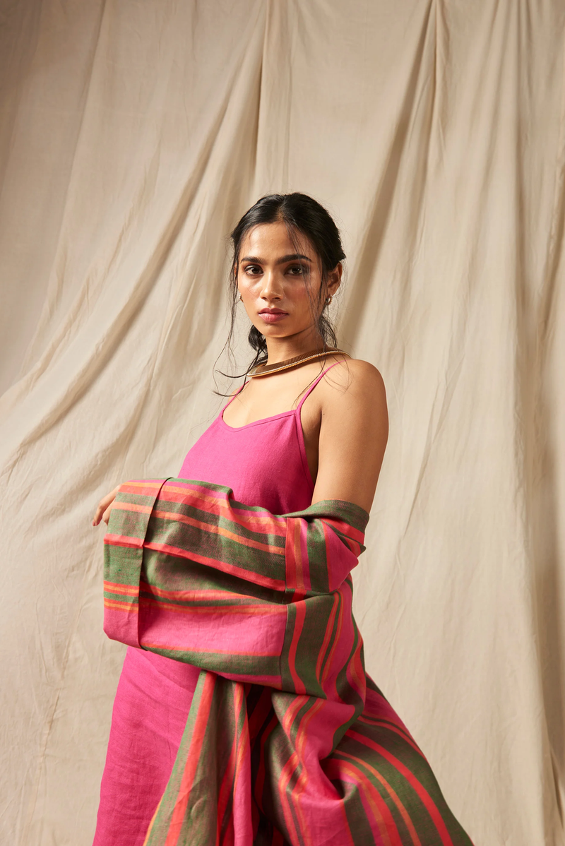 Surekha Rani Linen Overlay Set linen by Saphed in multi color for women Worldwide
