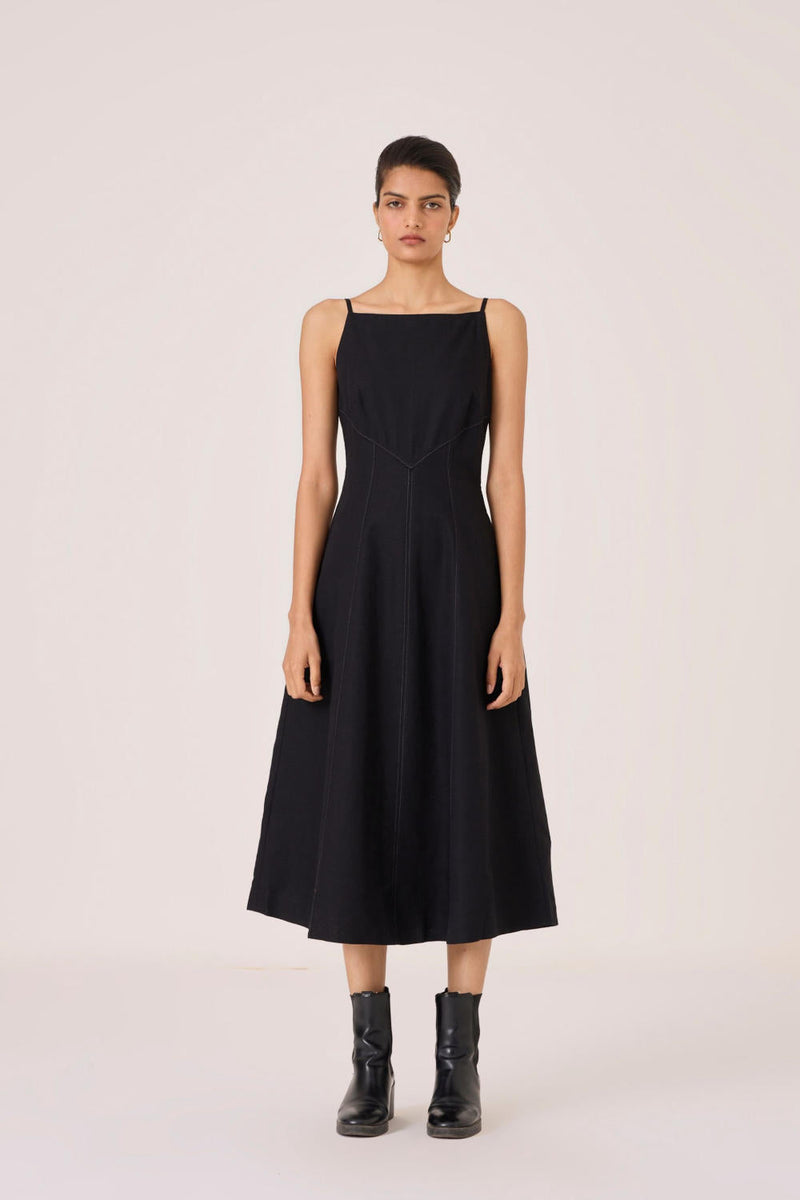 Suzie Black Dress cotton by The Summer House in black color for women Worldwide