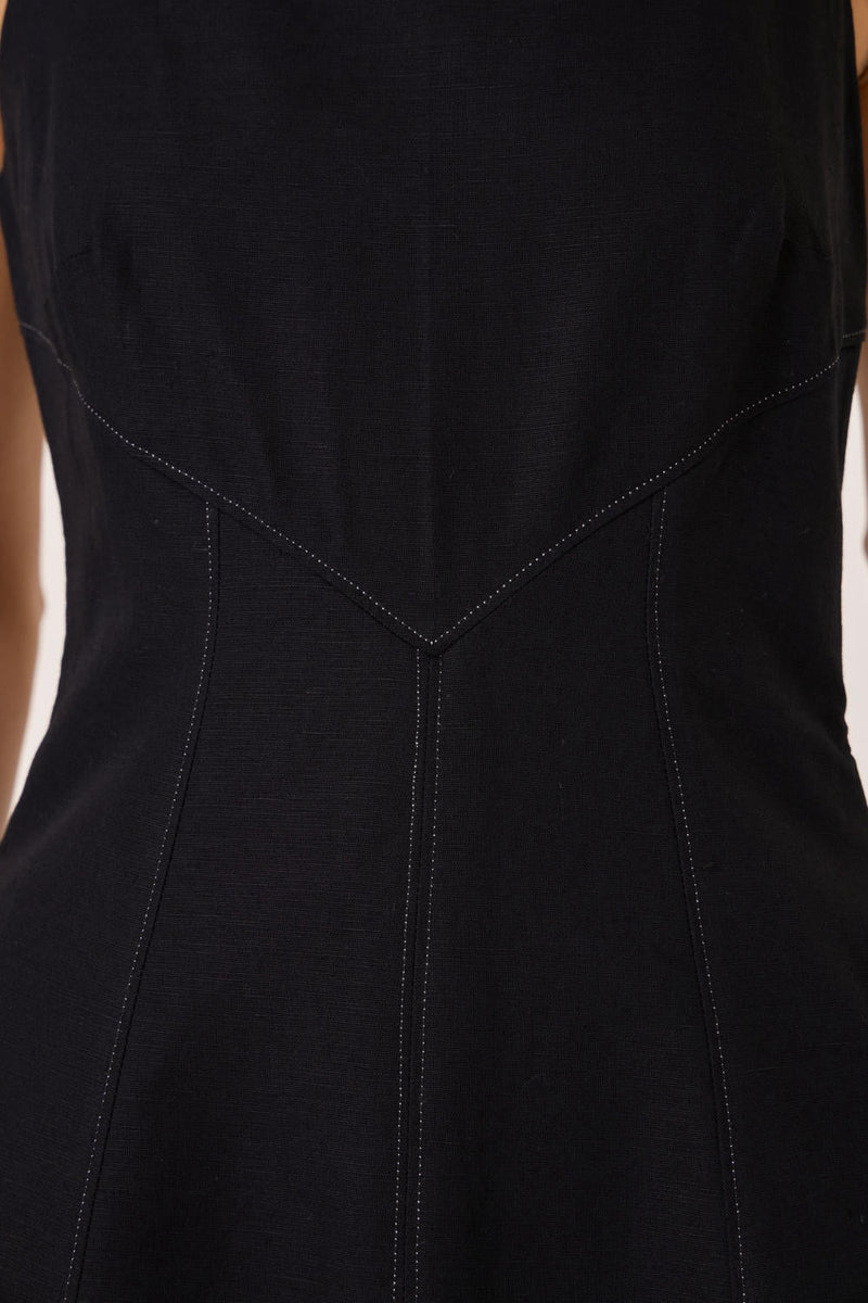 Suzie Black Dress cotton by The Summer House in black color for women Worldwide