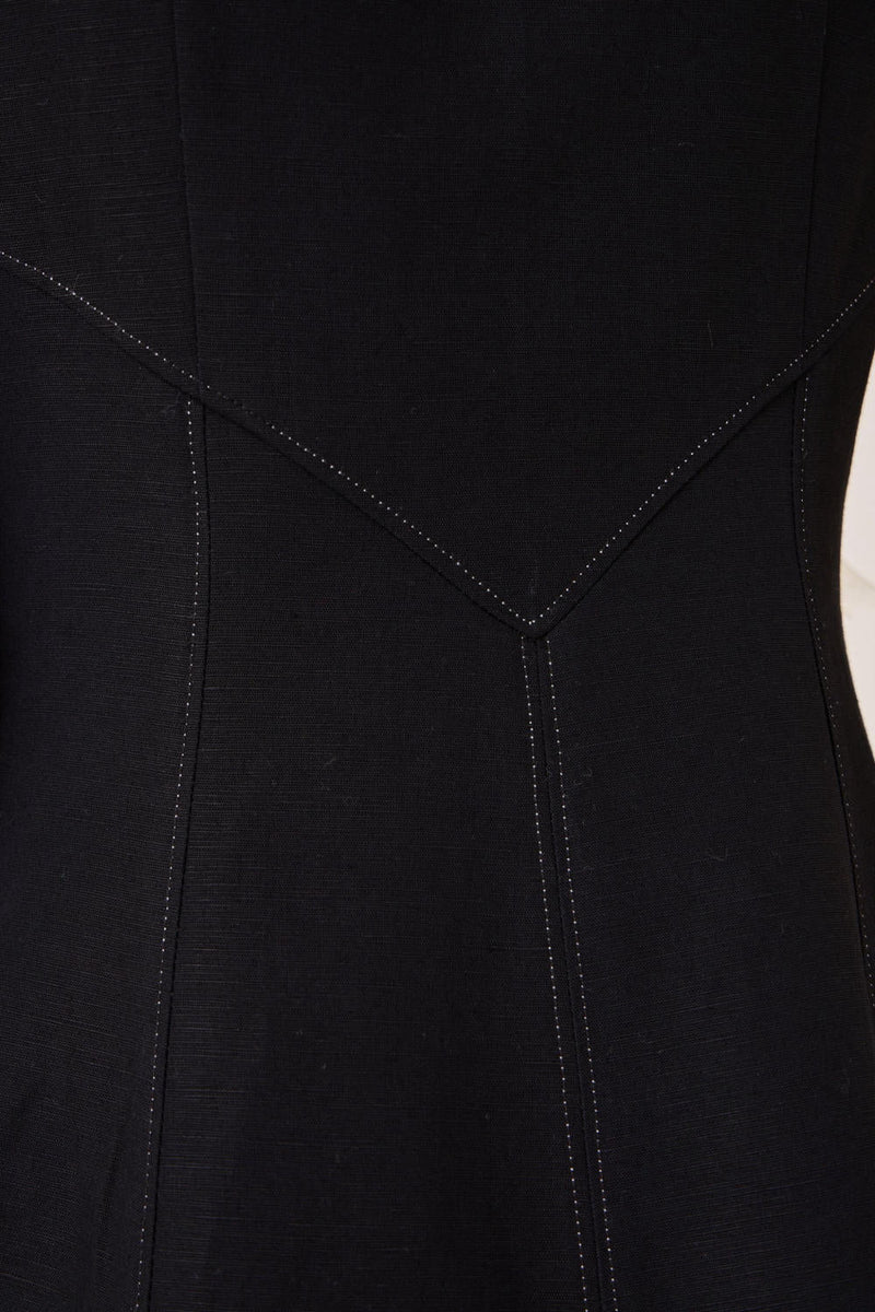 Suzie Black Dress cotton by The Summer House in black color for women Worldwide