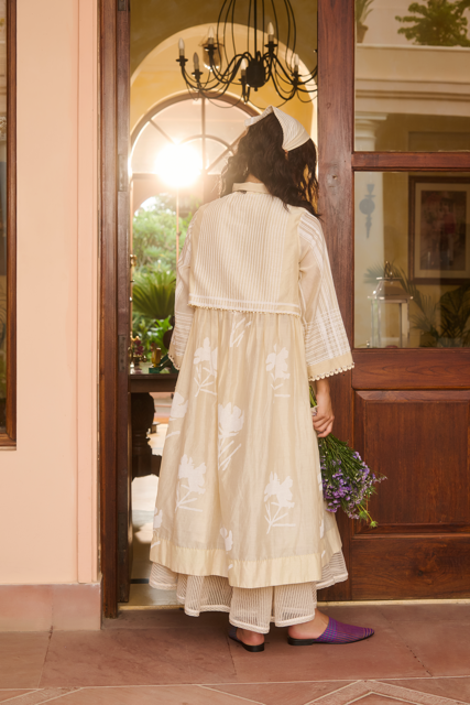TABBY DRESS-IVORY chanderi by SWATTI KAPOOR in ivory color for women Worldwide