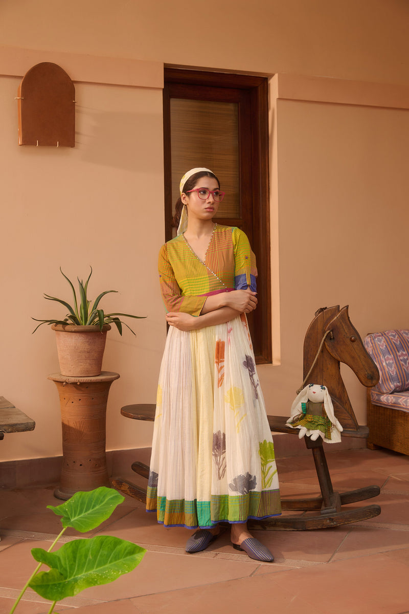 ARIZONA KURTA-MULTICOLOR silk by SWATTI KAPOOR in multi color for women Worldwide