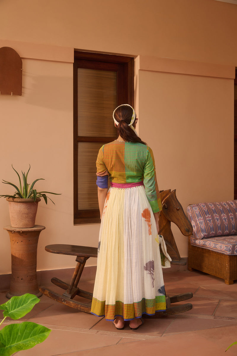 ARIZONA KURTA-MULTICOLOR silk by SWATTI KAPOOR in multi color for women Worldwide