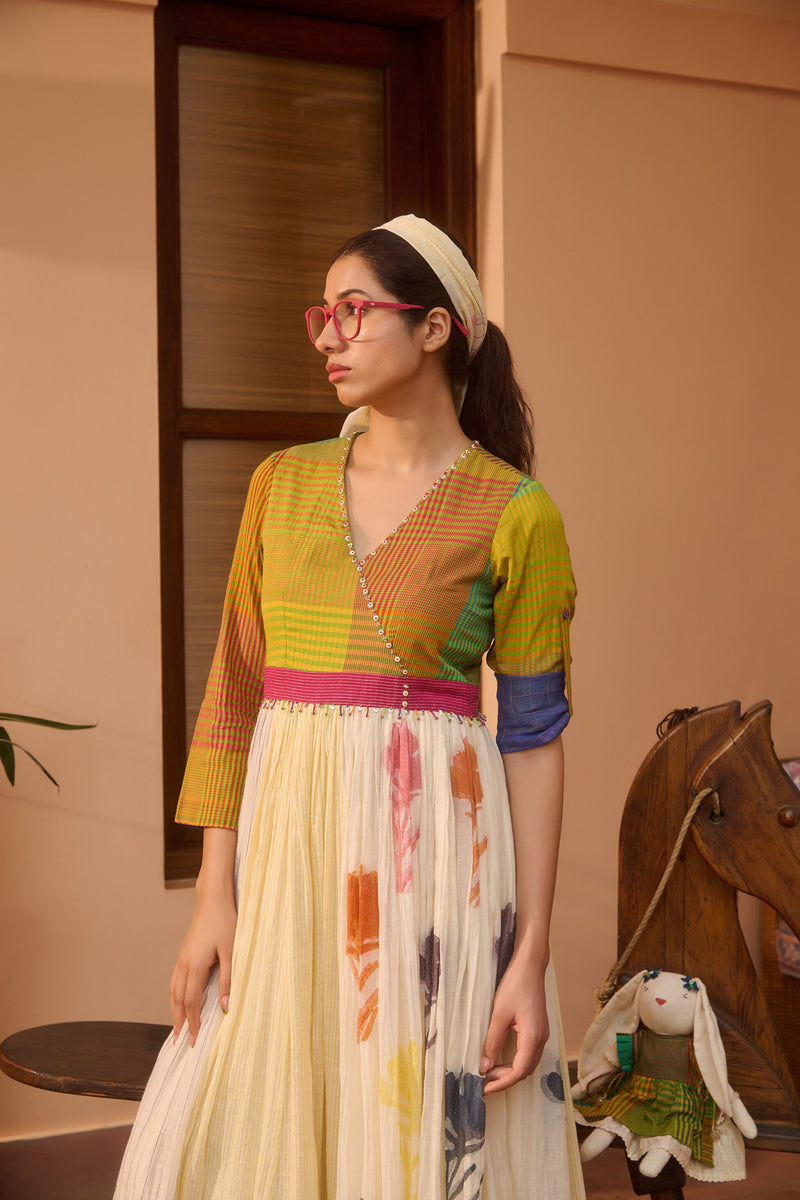 ARIZONA KURTA-MULTICOLOR silk by SWATTI KAPOOR in multi color for women Worldwide