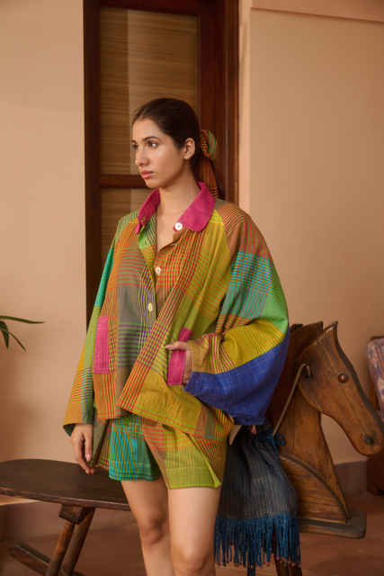 CODY JACKET-MULTICOLOR silk by SWATTI KAPOOR in multi color for women Worldwide