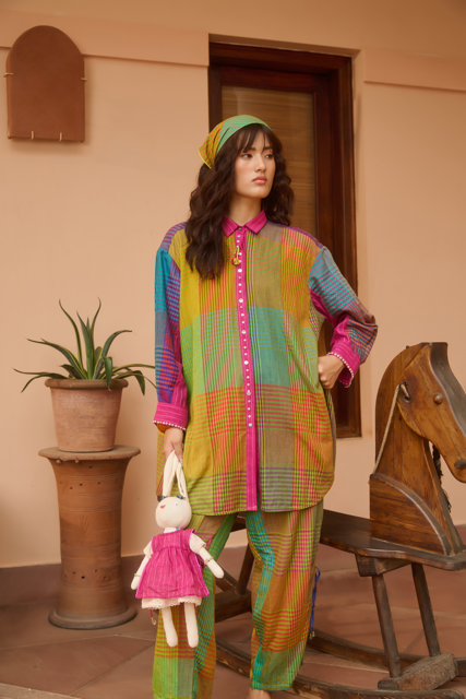 MARGIE SHIRT-MULTICOLOR silk by SWATTI KAPOOR in multi color for women Worldwide