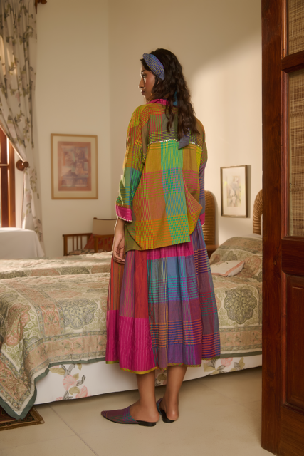 DELTA SHIRT-MULTICOLOR silk by SWATTI KAPOOR in multi color for women Worldwide