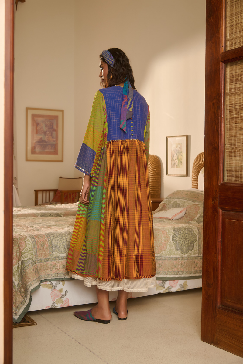 HESTER DRESS-MULTICOLOR silk by SWATTI KAPOOR in multi color for women Worldwide