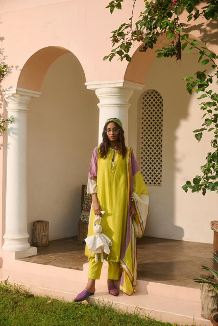 CANDY DUPATTA-MULTICOLOR chanderi by SWATTI KAPOOR in multi color for women Worldwide