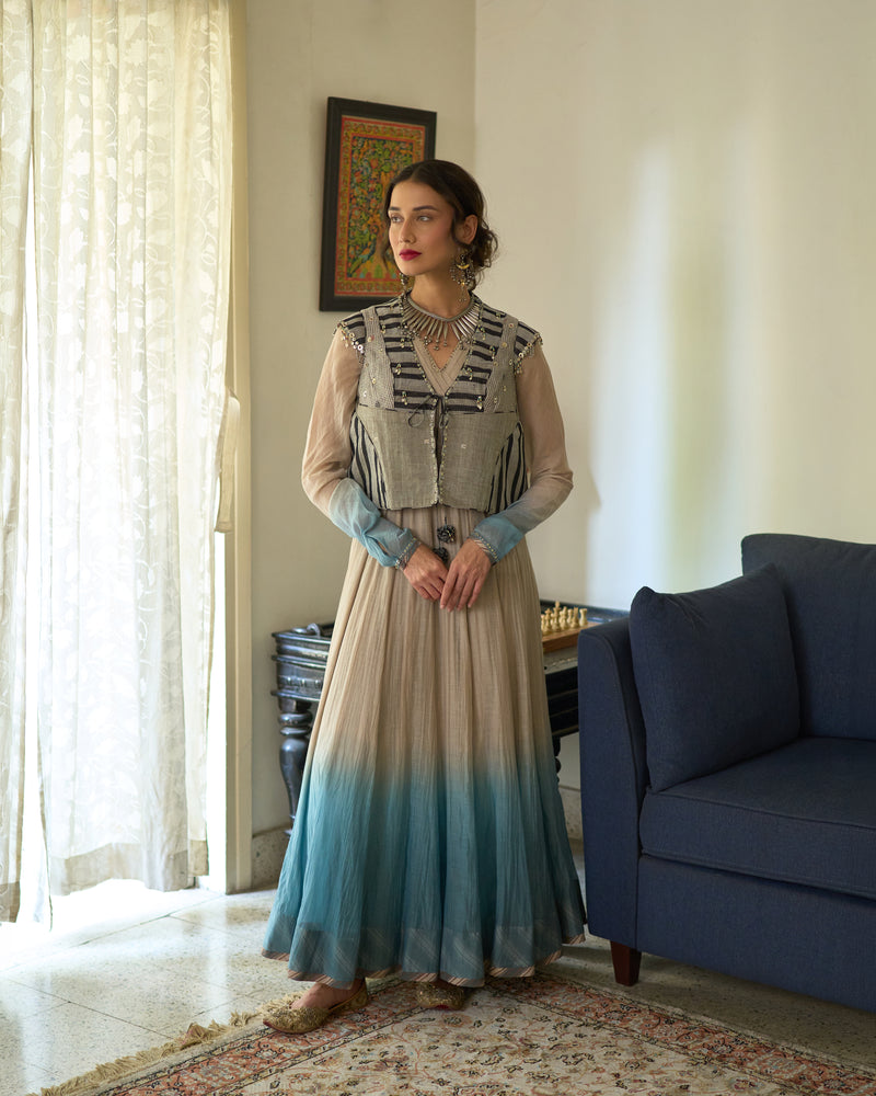 Rupali Churidar cotton lycra pyjama/salwar by SWATTI KAPOOR in blue for women Worldwide