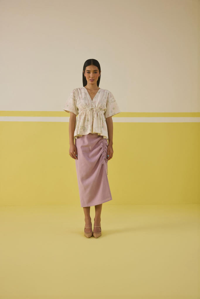 Sweet Sunshine Handspun Handwoven Organic Cotton Peplum Top cotton by SUI in multi color for women Worldwide