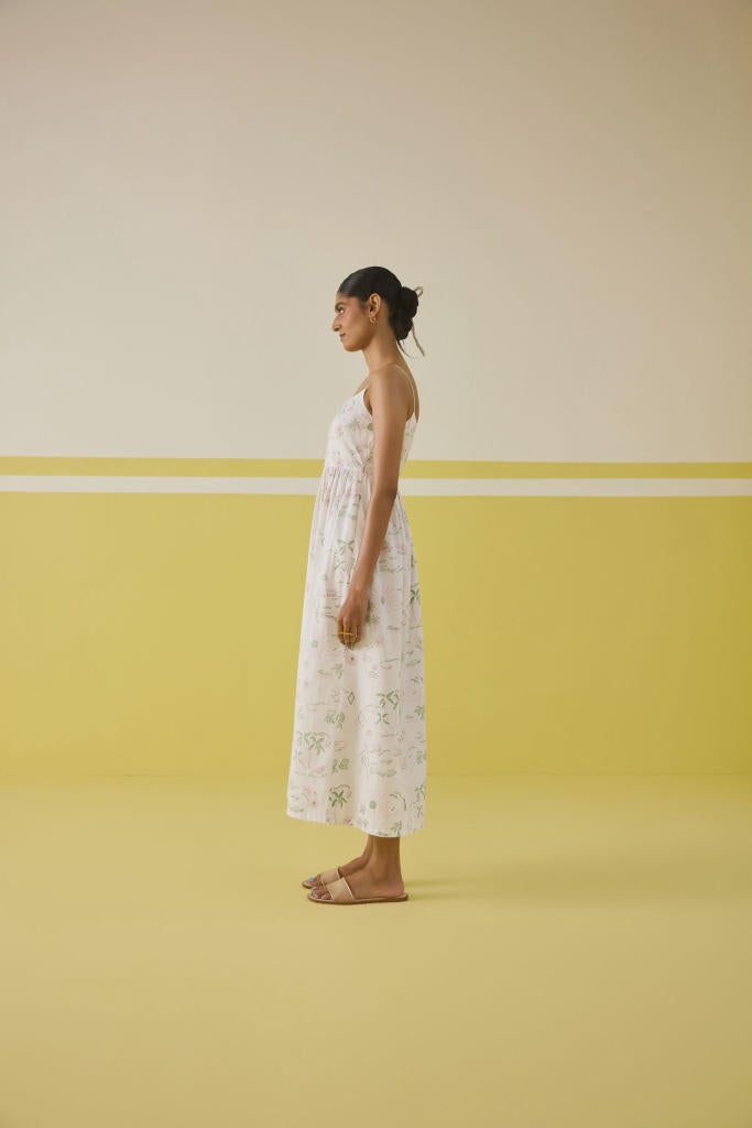 Sweet Sunshine Organic Cotton Maxi Dress poplin by SUI in multi color for women Worldwide