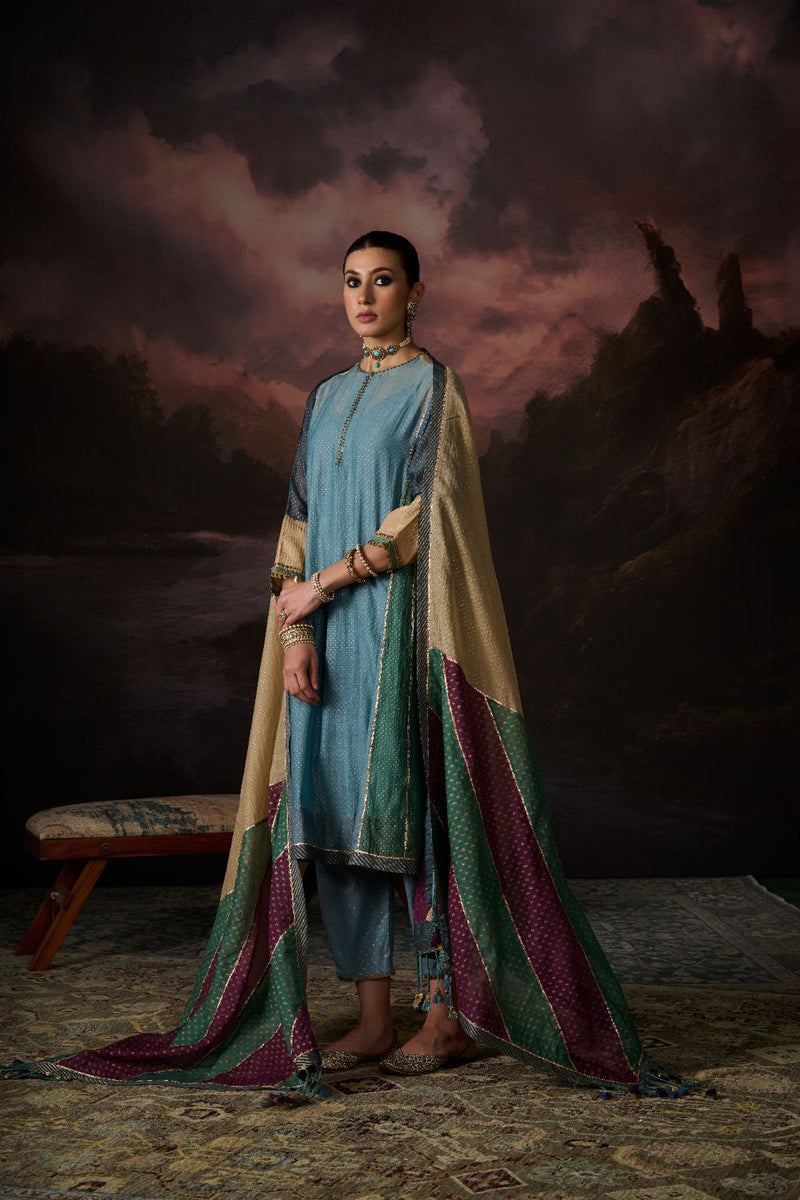 TAHIRA DUPATTA chanderi by SWATTI KAPOOR in multi color for women Worldwide