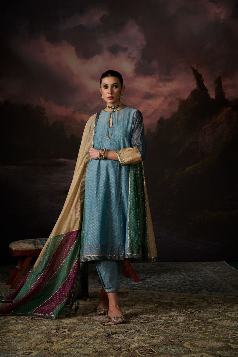 TAHIRA DUPATTA chanderi by SWATTI KAPOOR in multi color for women Worldwide