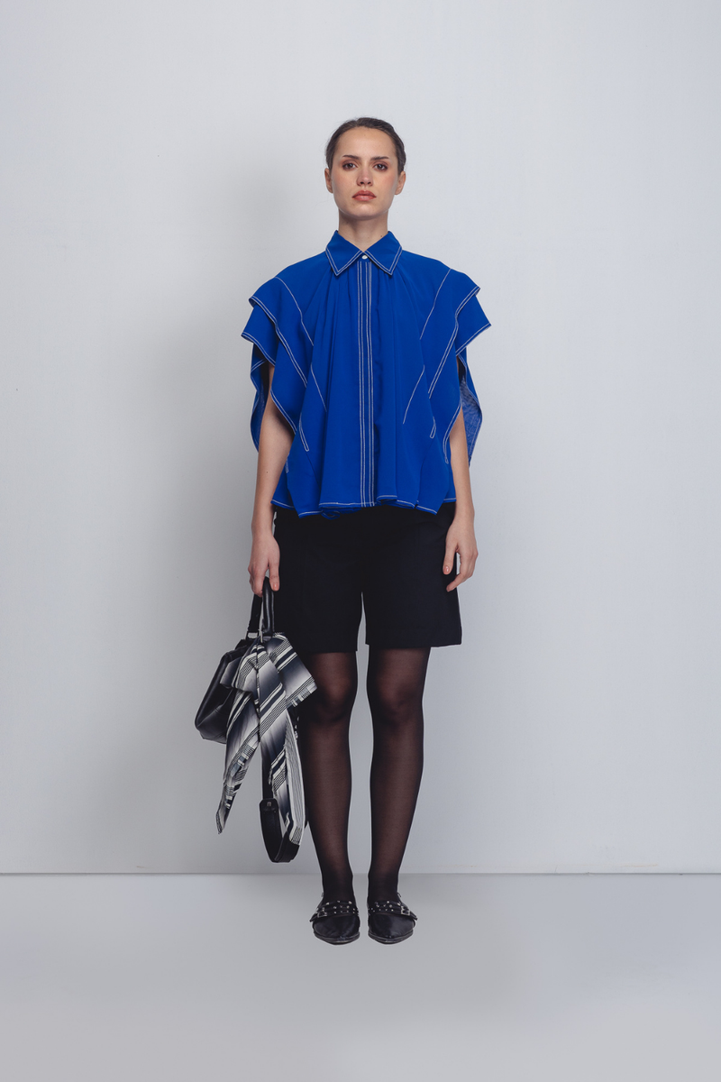 Tako Top - Electric Blue by Leh Studios in blue color for women Worldwide