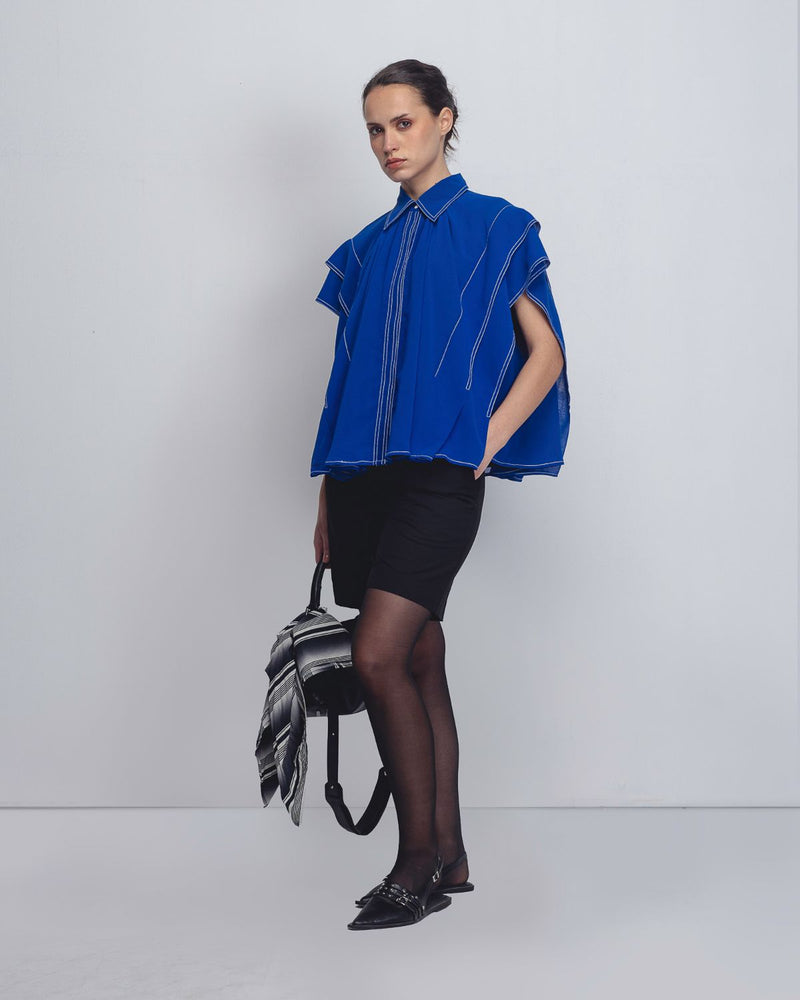 Tako Top - Electric Blue by Leh Studios in blue color for women Worldwide