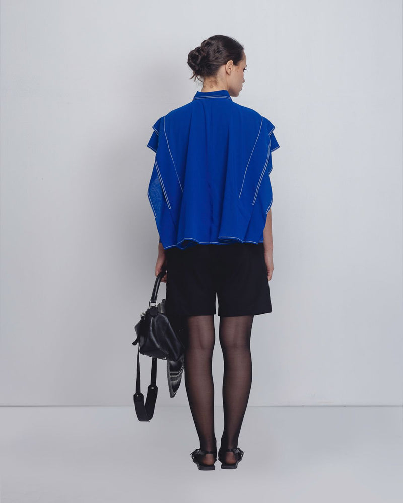 Tako Top - Electric Blue by Leh Studios in blue color for women Worldwide