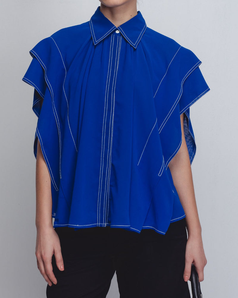 Tako Top - Electric Blue by Leh Studios in blue color for women Worldwide