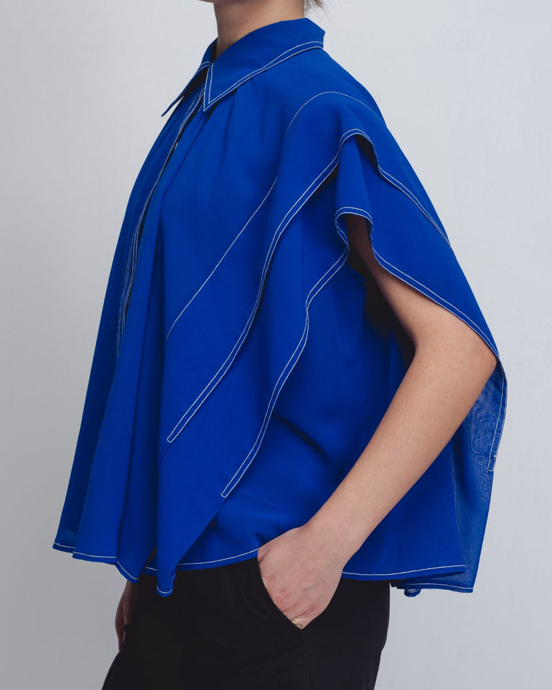 Tako Top - Electric Blue by Leh Studios in blue color for women Worldwide