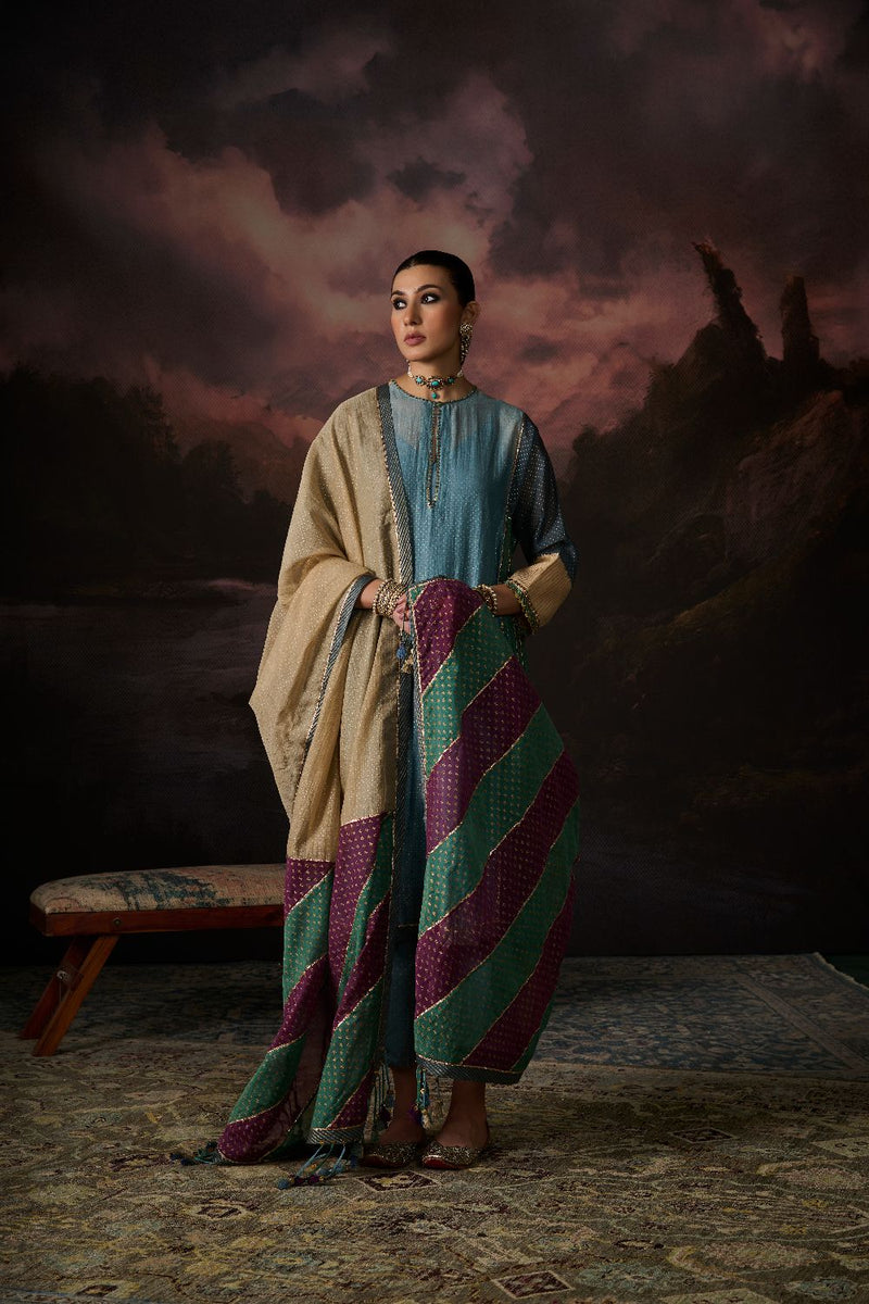 TARA KURTA chanderi by SWATTI KAPOOR in multi color for women Worldwide