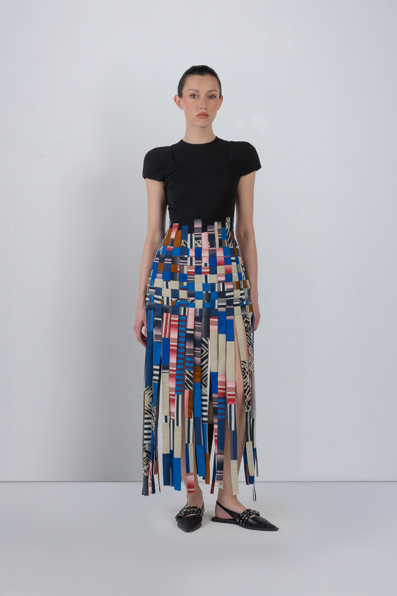 TASSEL DRESS - Multicolour + Black dress by Leh Studios in multicolour for women Worldwide
