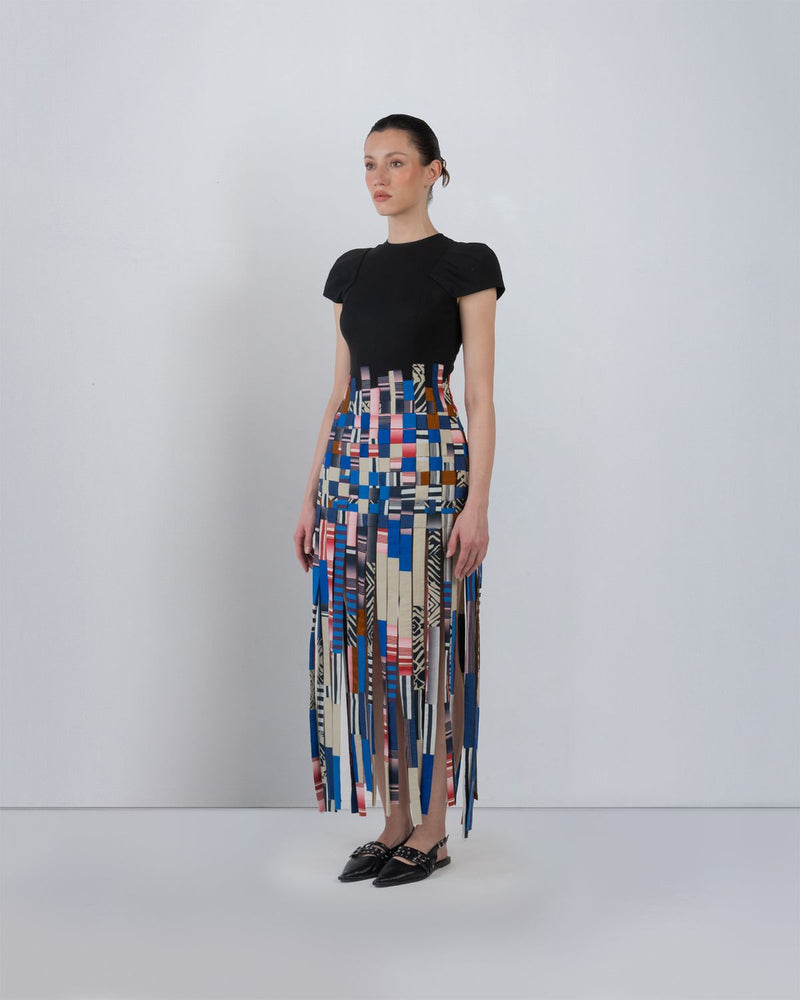 TASSEL DRESS - Multicolour + Black dress by Leh Studios in multicolour for women Worldwide