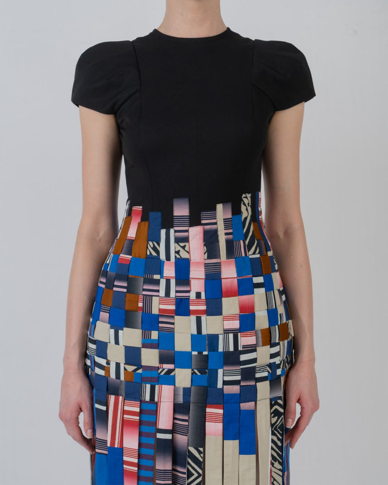 TASSEL DRESS - Multicolour + Black dress by Leh Studios in multicolour for women Worldwide