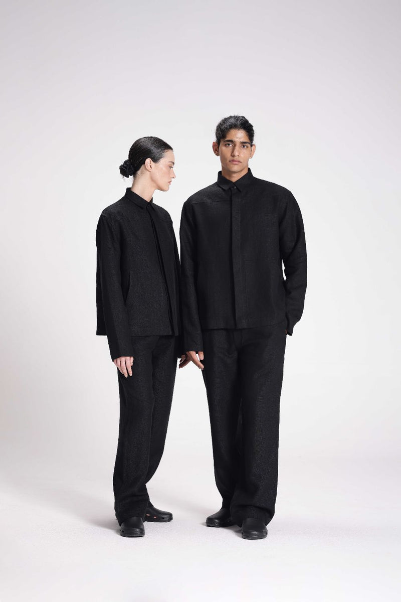 Linen Shirt with Patch Pockets linen by Turn Black in black color for women Worldwide