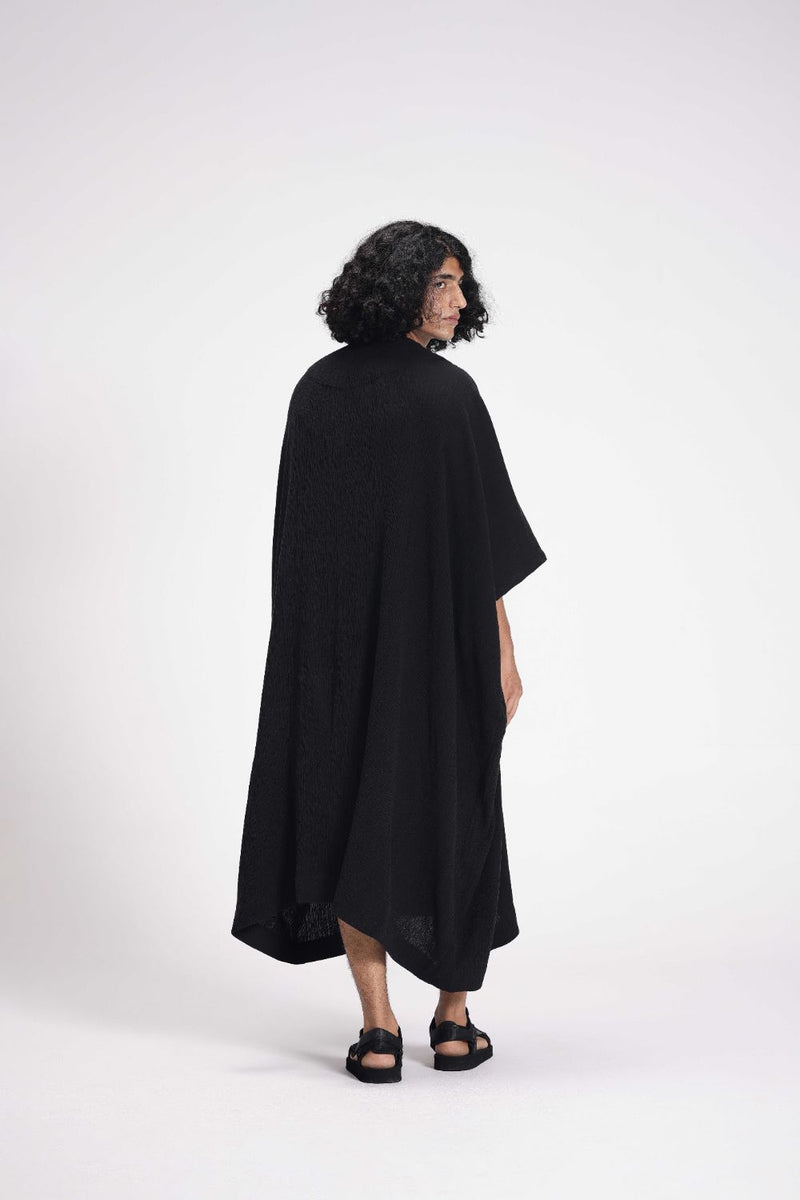Textured Kaftan cotton by Turn Black in black color for women Worldwide