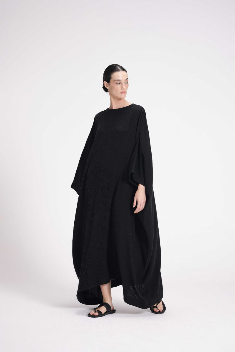 Textured Kaftan cotton by Turn Black in black color for women Worldwide