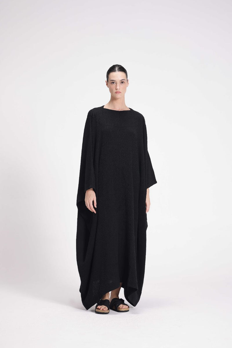 Textured Kaftan cotton by Turn Black in black color for women Worldwide