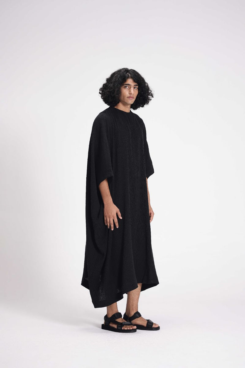 Textured Kaftan cotton by Turn Black in black color for women Worldwide