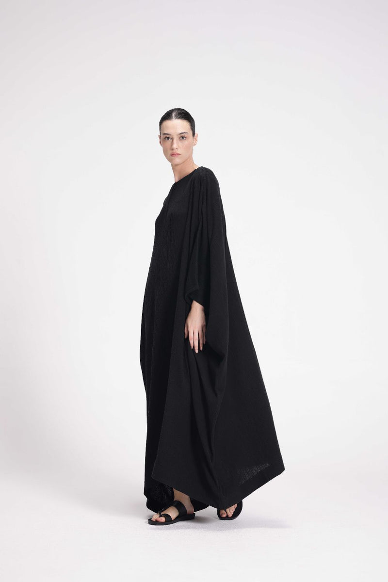 Textured Kaftan cotton by Turn Black in black color for women Worldwide