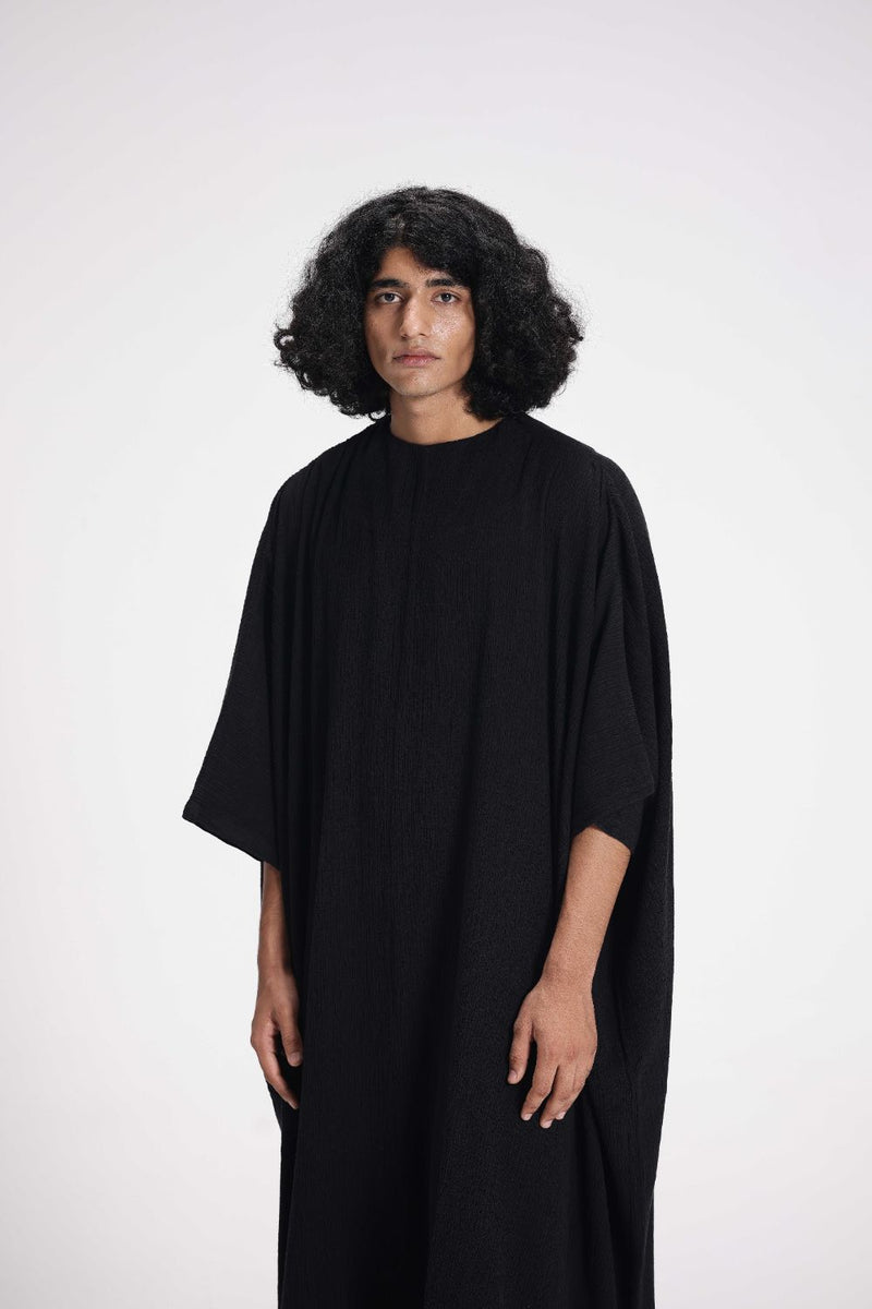 Textured Kaftan cotton by Turn Black in black color for women Worldwide