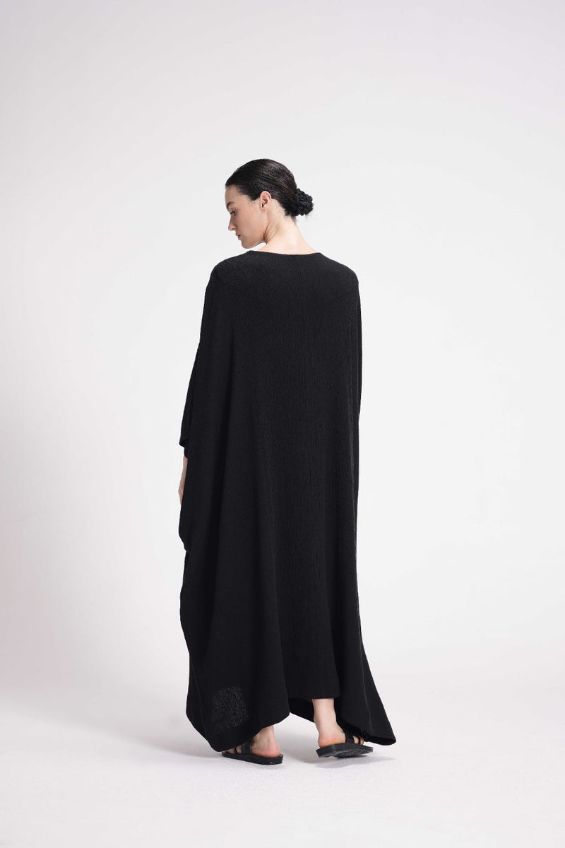 Textured Kaftan cotton by Turn Black in black color for women Worldwide