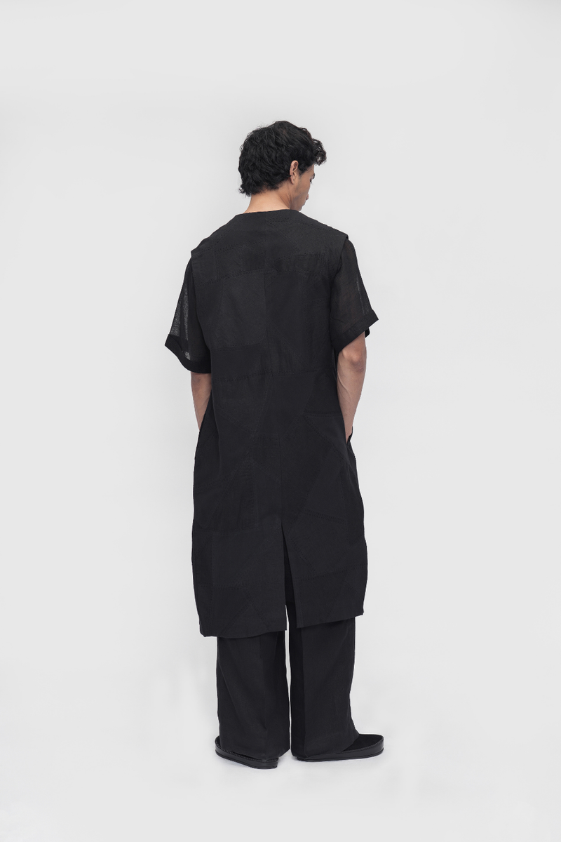Thagpa Patchwork Overlay cotton by Turn Black in black color for women Worldwide
