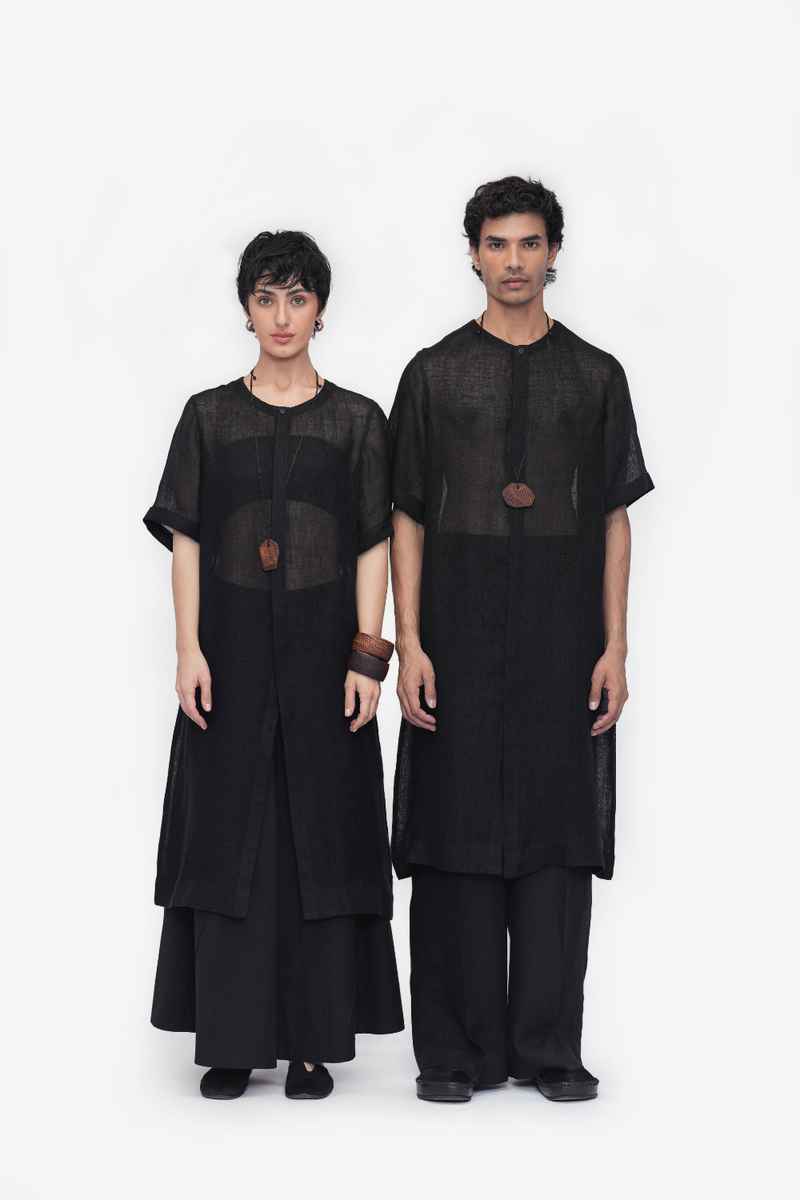 Nyima Tunic linen by Turn Black in black color for women Worldwide