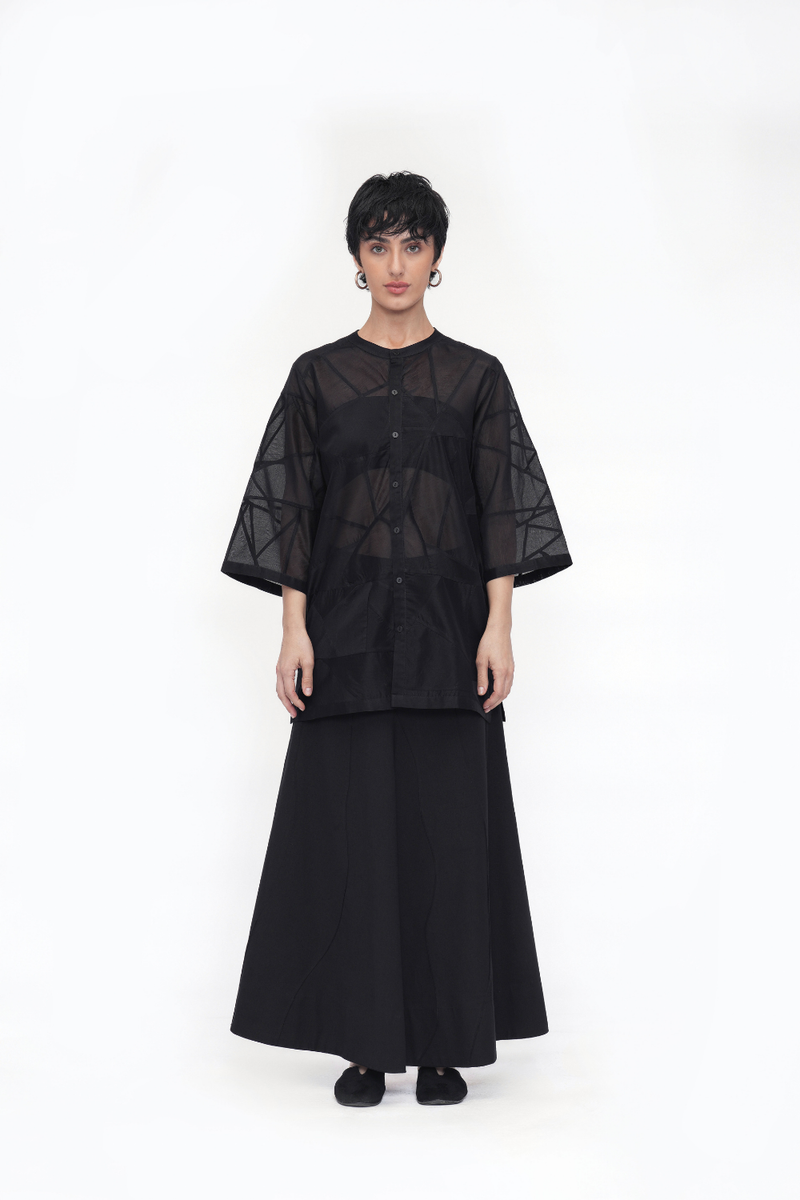 Doje Shirt silk by Turn Black in black color for women Worldwide