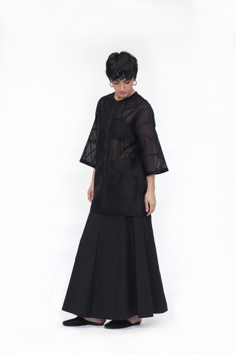 Doje Shirt silk by Turn Black in black color for women Worldwide