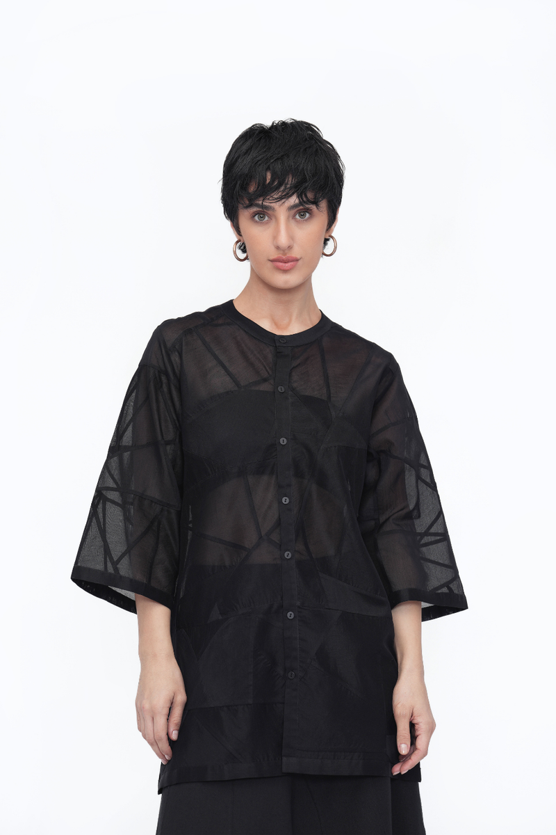 Doje Shirt silk by Turn Black in black color for women Worldwide