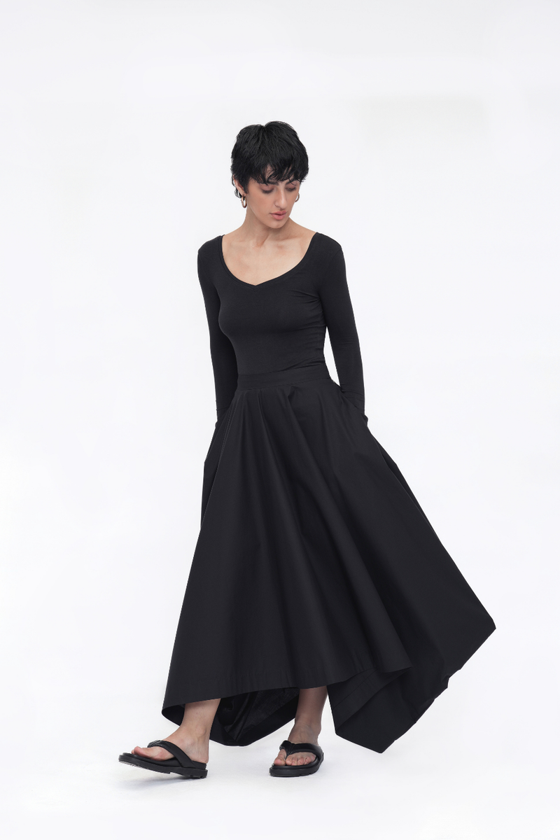 Zema Skirt poplin by Turn Black in black color for women Worldwide