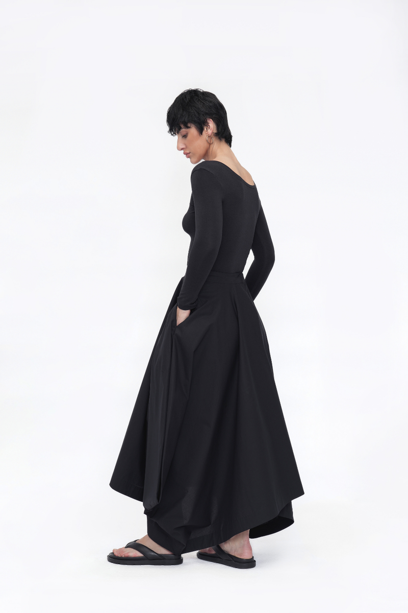 Zema Skirt poplin by Turn Black in black color for women Worldwide
