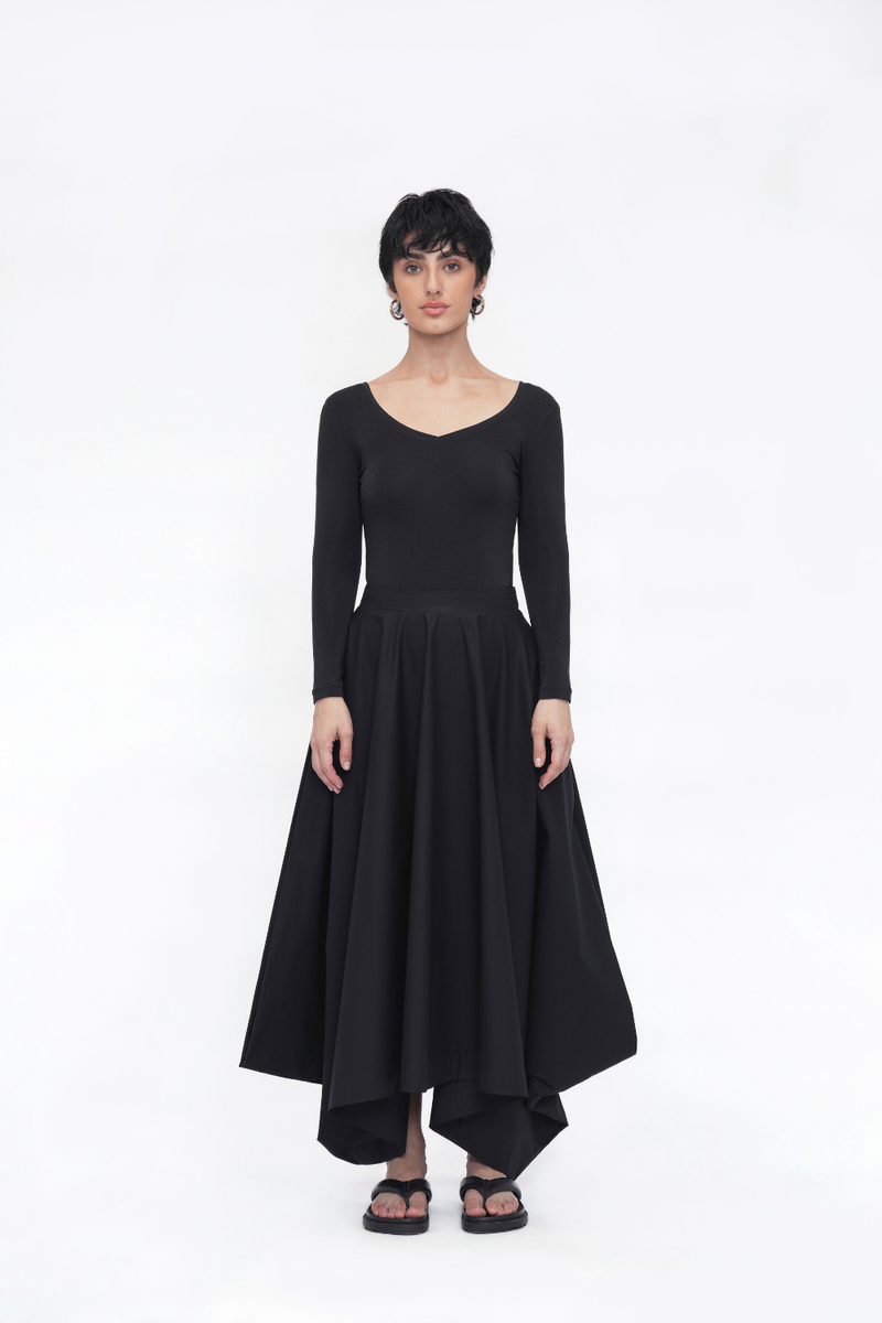 Zema Skirt poplin by Turn Black in black color for women Worldwide